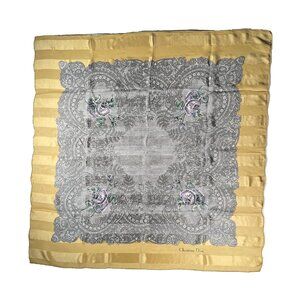 Vintage Christian Dior Silk Scarf – Lace & Floral Motif